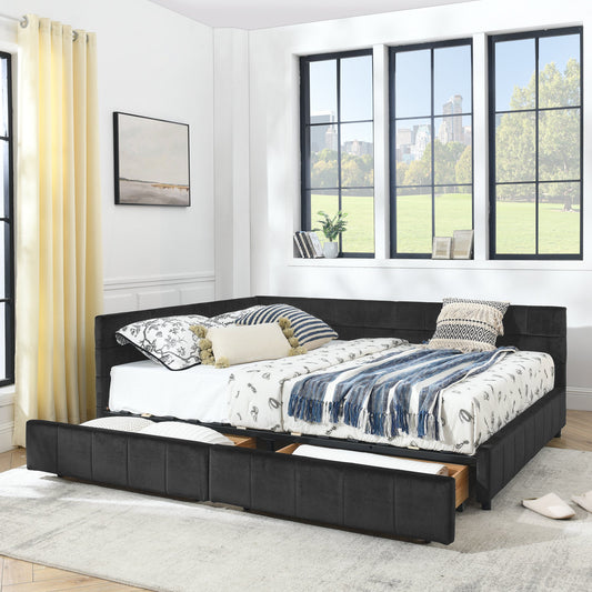Queen Size Storage Upholstered Tufted Bed Frame