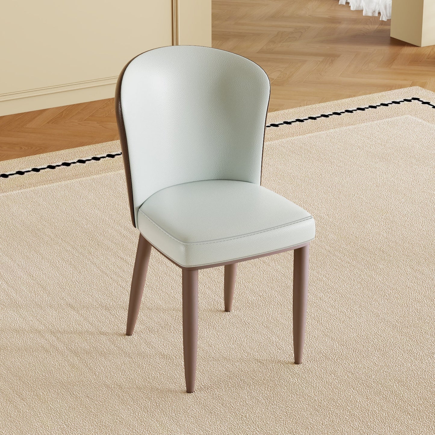Modern Dining Chair with Carbon Steel Legs – Set of 2