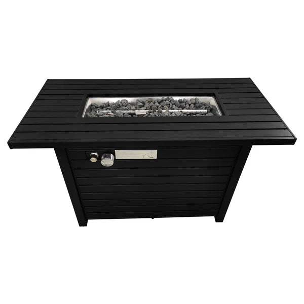24" H Steel Propane Outdoor Fire Pit Table With Lid
