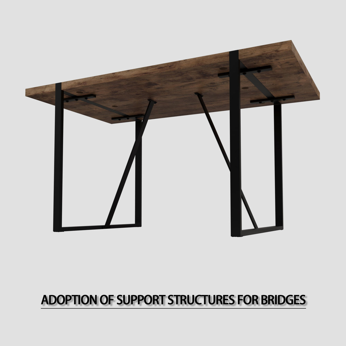 55" Modern Rural Industrial Dining Table