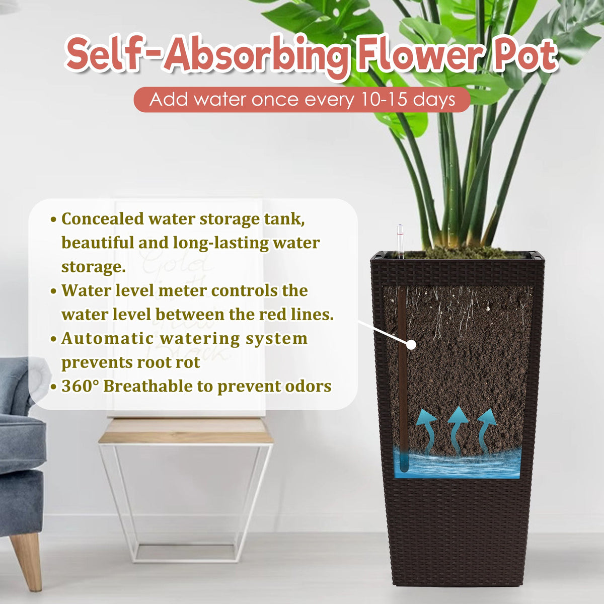 30 In Tall Large Flower Pots Planter