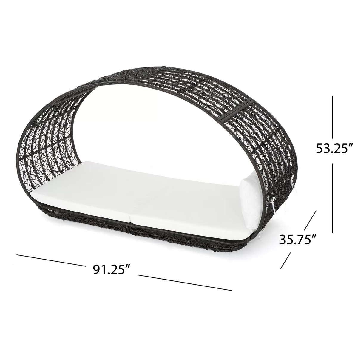 Lavina 91.25'' Wicker Outdoor Patio Canopy Daybed
