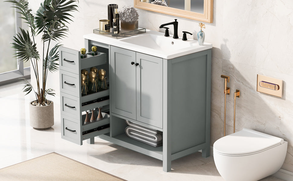 36" Bathroom Vanity with Sink Top