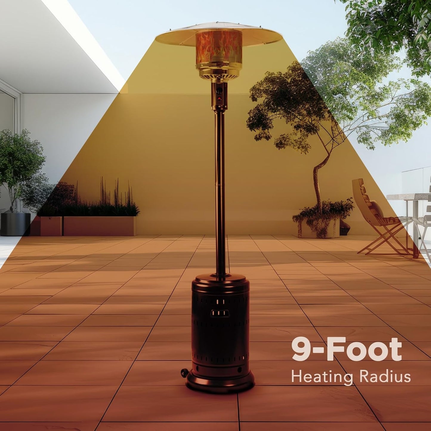 46,000 BTU Outdoor Patio Heater With Wheels Havana Bronze