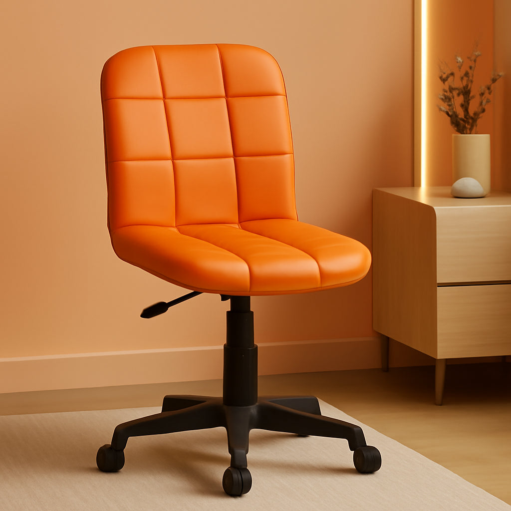 Clayton Orange Quilted Vinyl Office Swivel Task Chair