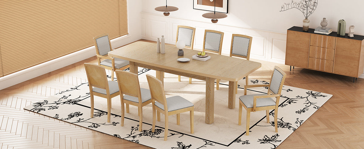 TOPMAX Rustic Extendable 84-Inch Dining Table Set