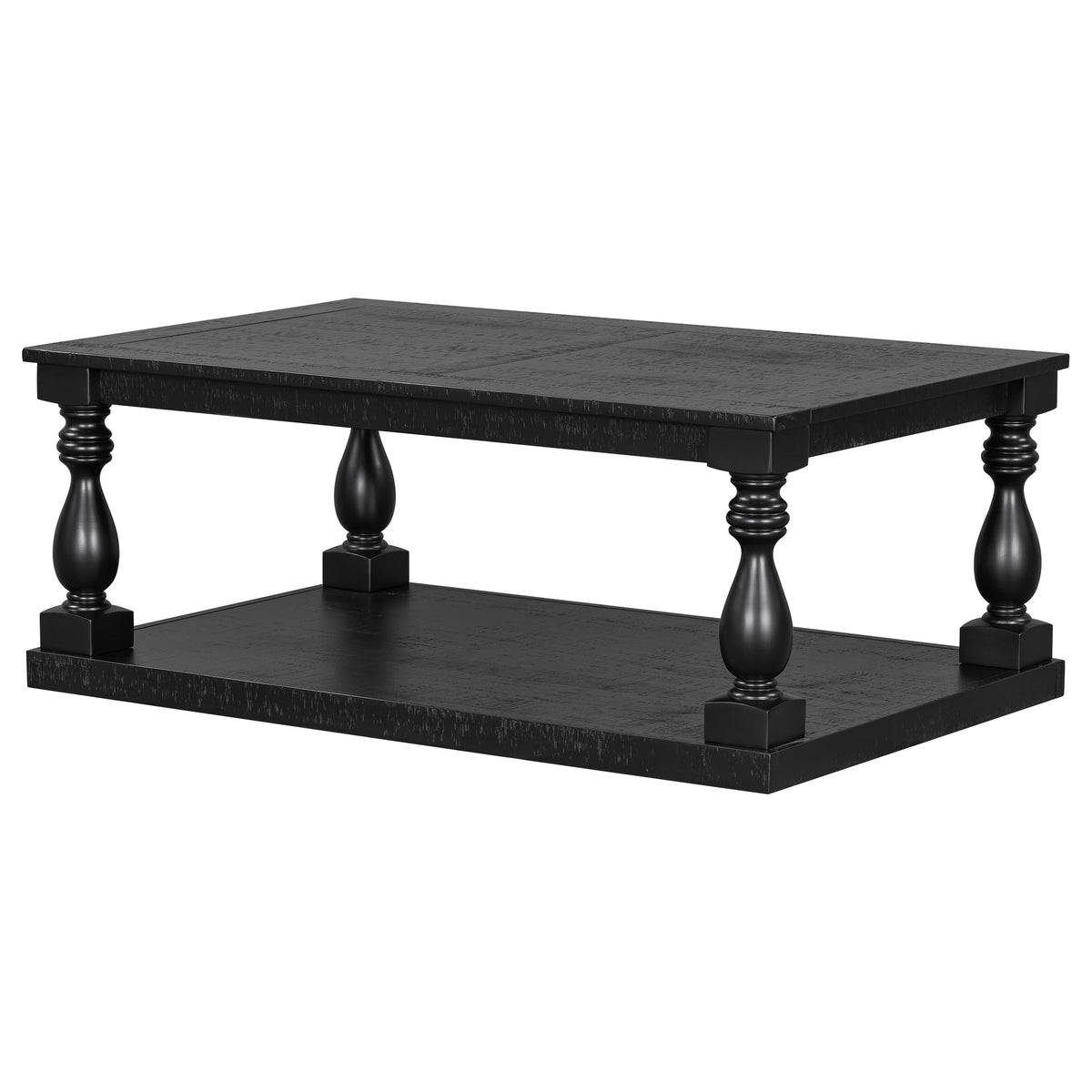 U_STYLE Vintage Coffee Table Featuring Artistic Vase Column Legs