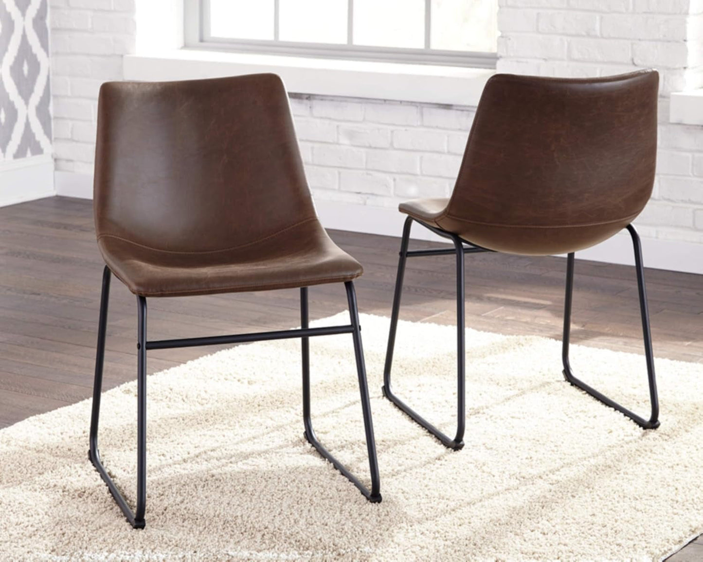 Mid Century Centiar 18.75 Inch Dining Bucket Chairs Set Of 2 Black And Brown