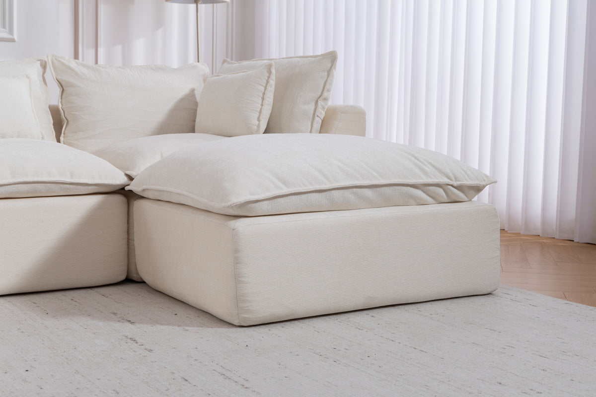 129.8" Width Cloud Couch Oversized Modular Sectional Sofa