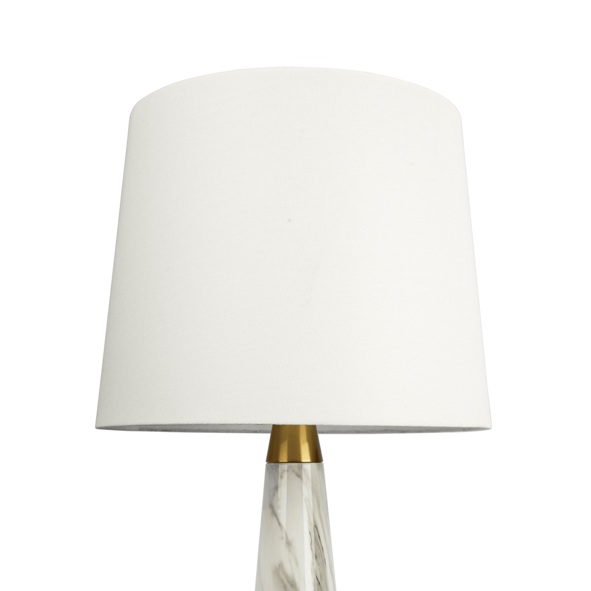 Enclave Hydro White Table Lamp with On/Off Switch Faux Marble Base Fabric Shade