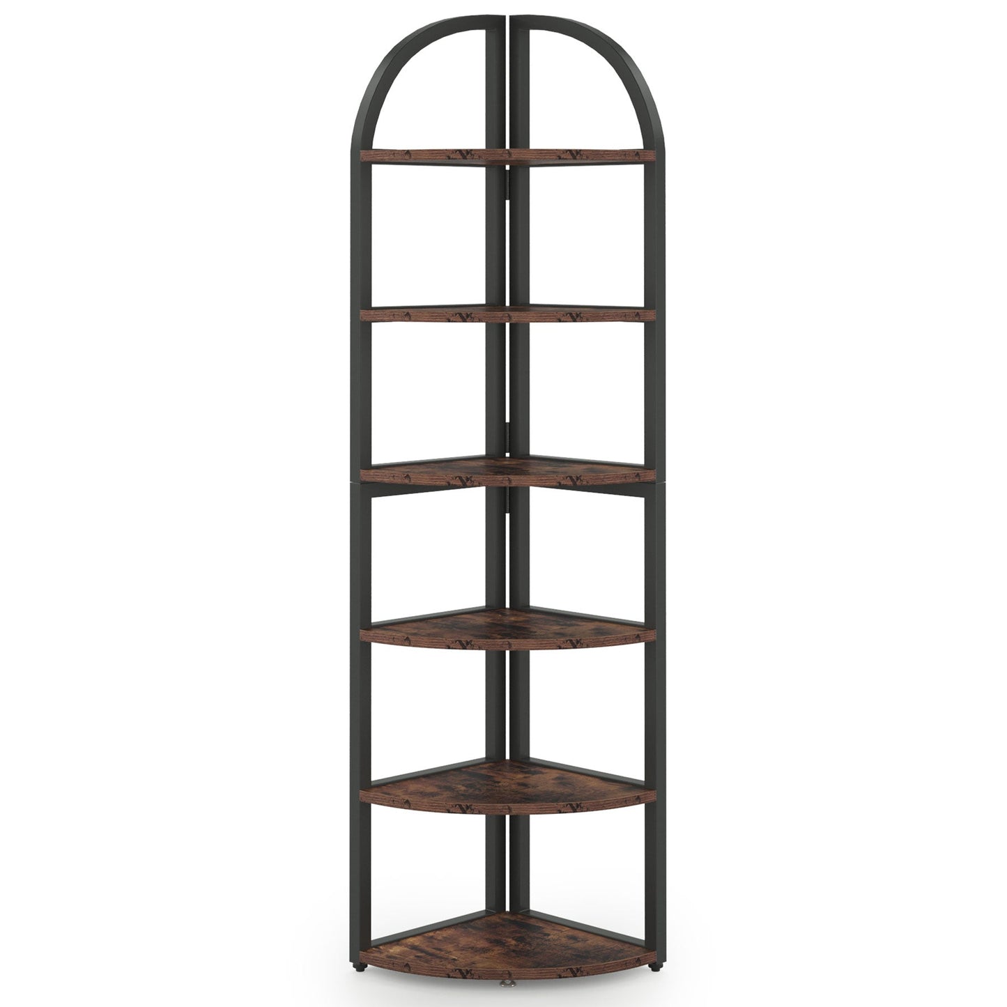 71.65" Tall 6 Tier Rustic Corner Shelf