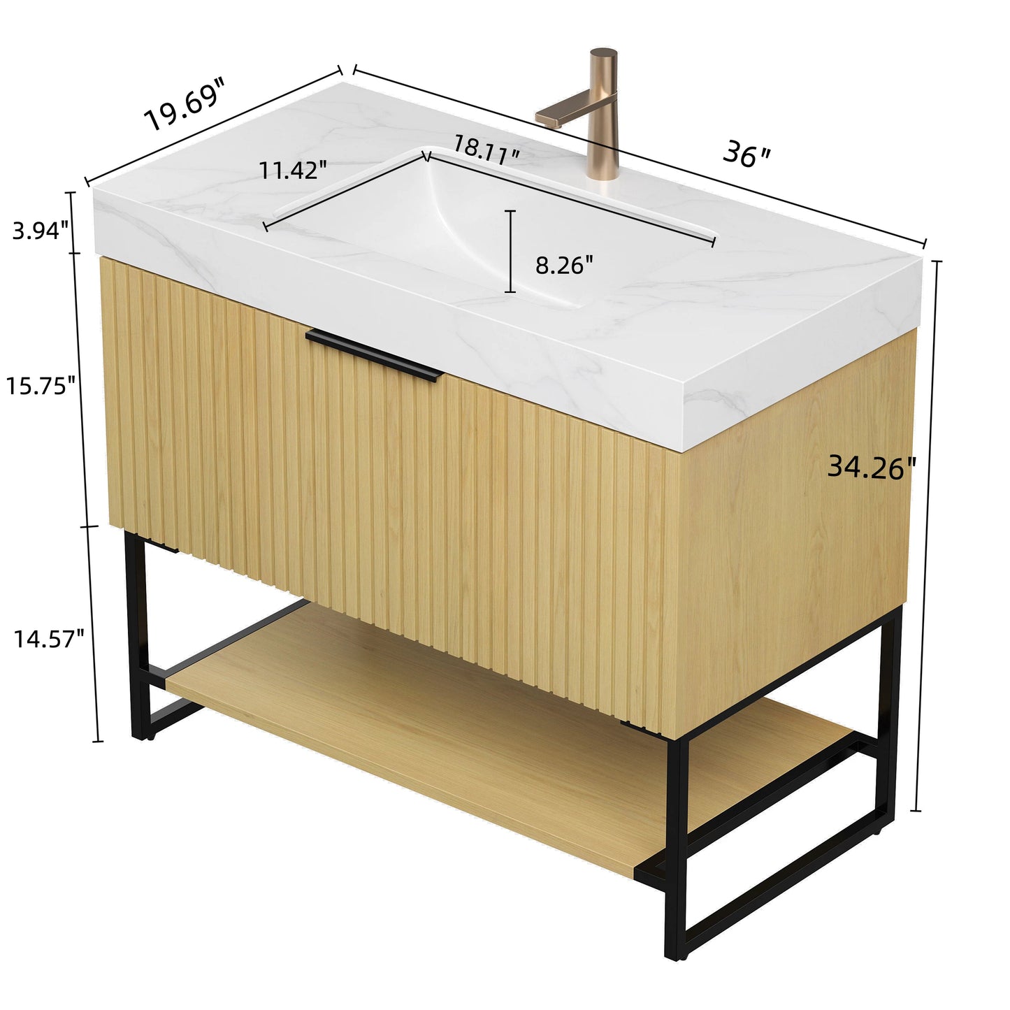 YOLAN 36" Bathroom Vanity & Sink