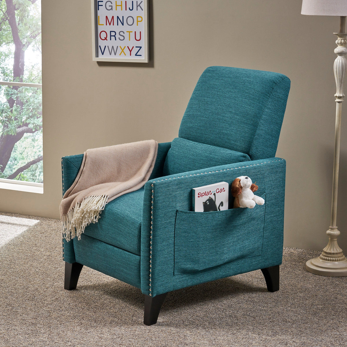 Pushback Recliner Chair with Side Pocket