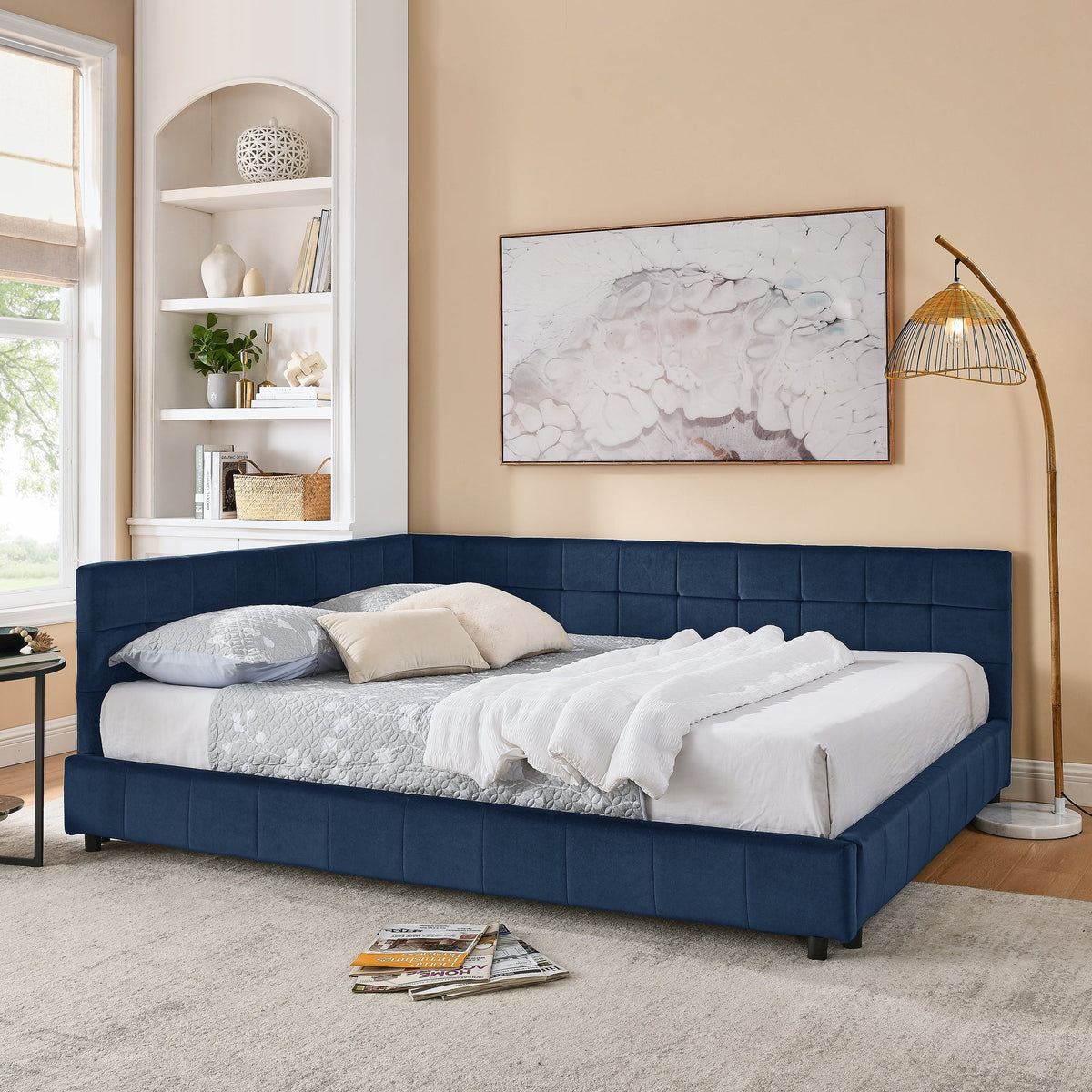 Queen Size Upholstered Tufted Bed Frame