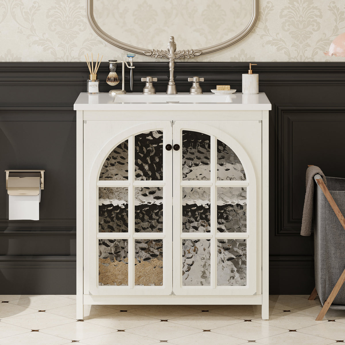30 Inches Bathroom Vanity with Ceramic Sink