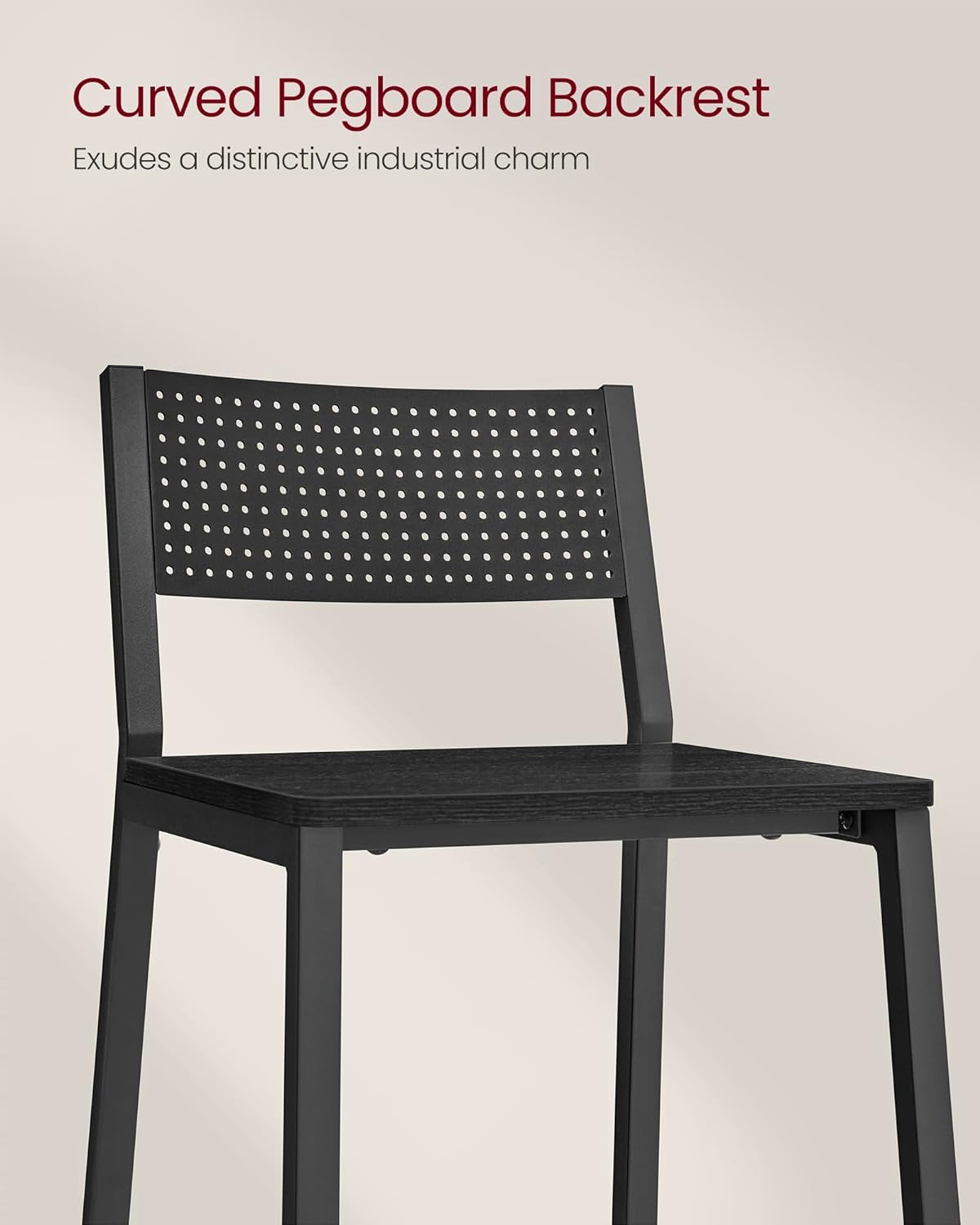 Industrial Charcoal Gray Bar Stools Set Of 2 for Kitchen