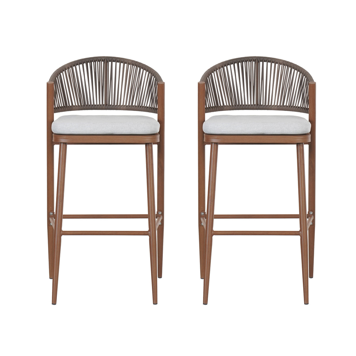 Outdoor 30.25" Seat Height Aluminum Frame Barstools