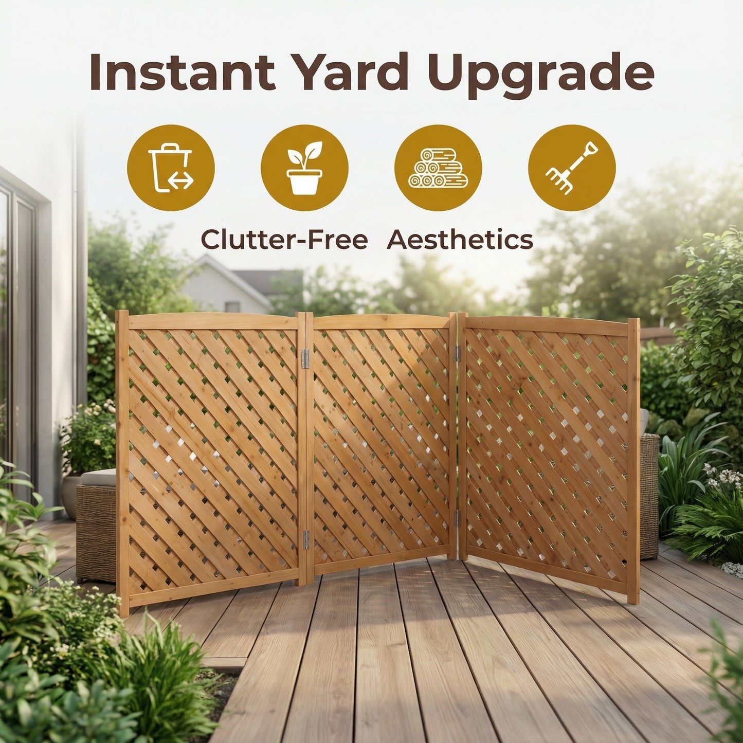 3-Panel Outdoor Air Conditioner Fence Screen
