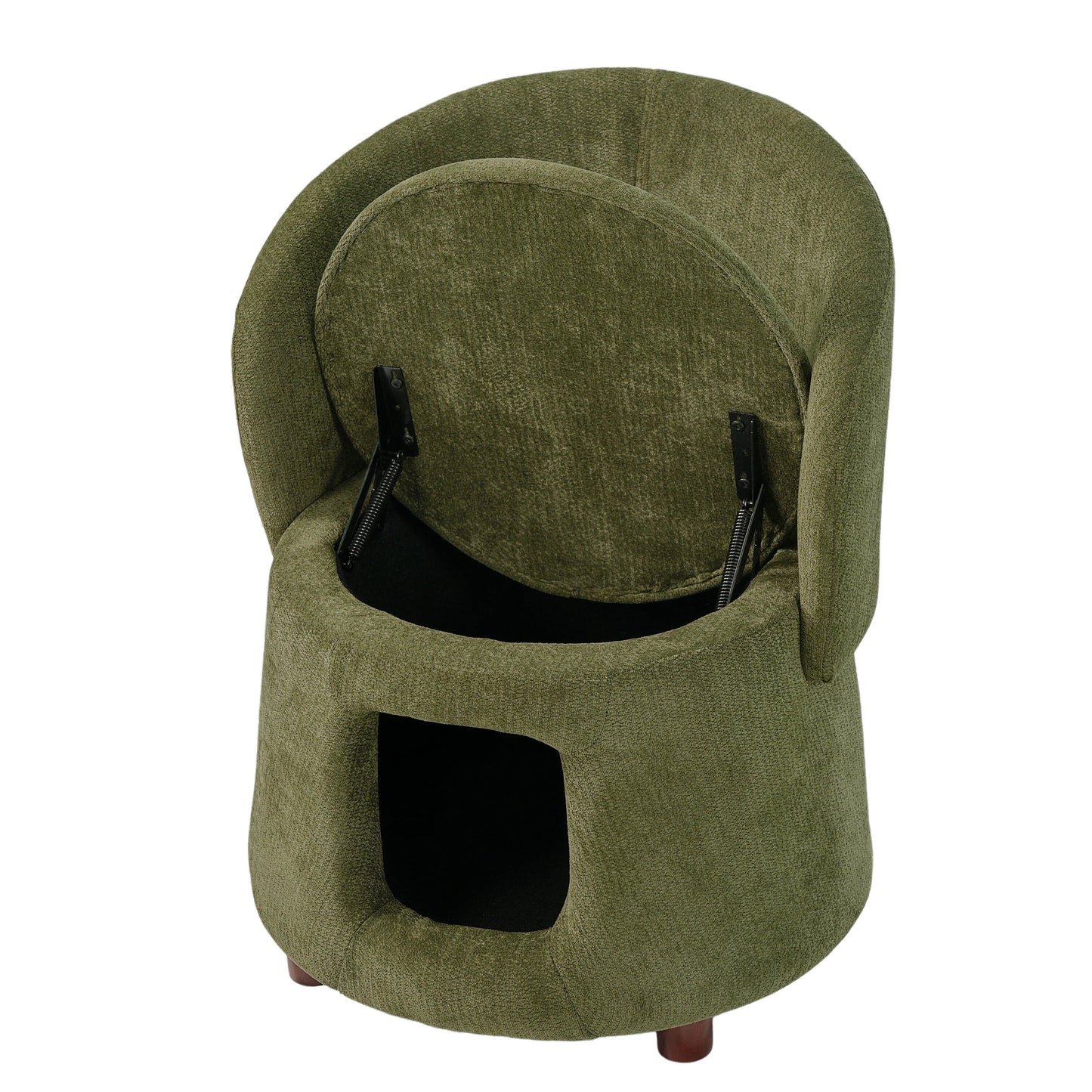 Green Pet Friendly Chair with Hidden Pet Nook
