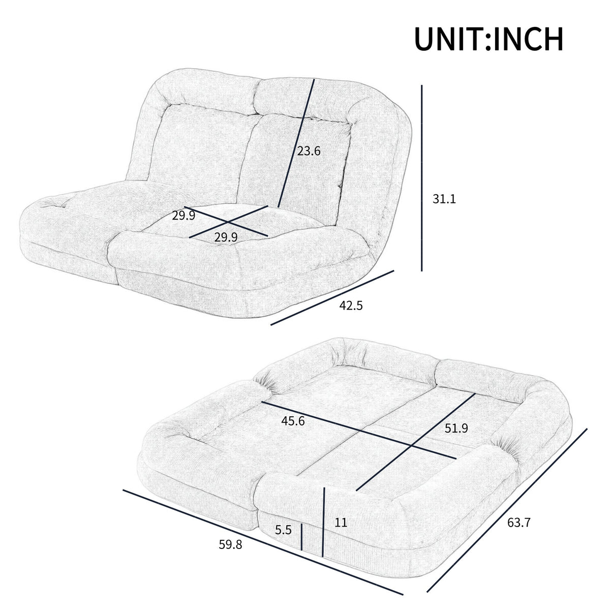 Convertible Fold-Out Single Sofa Bed