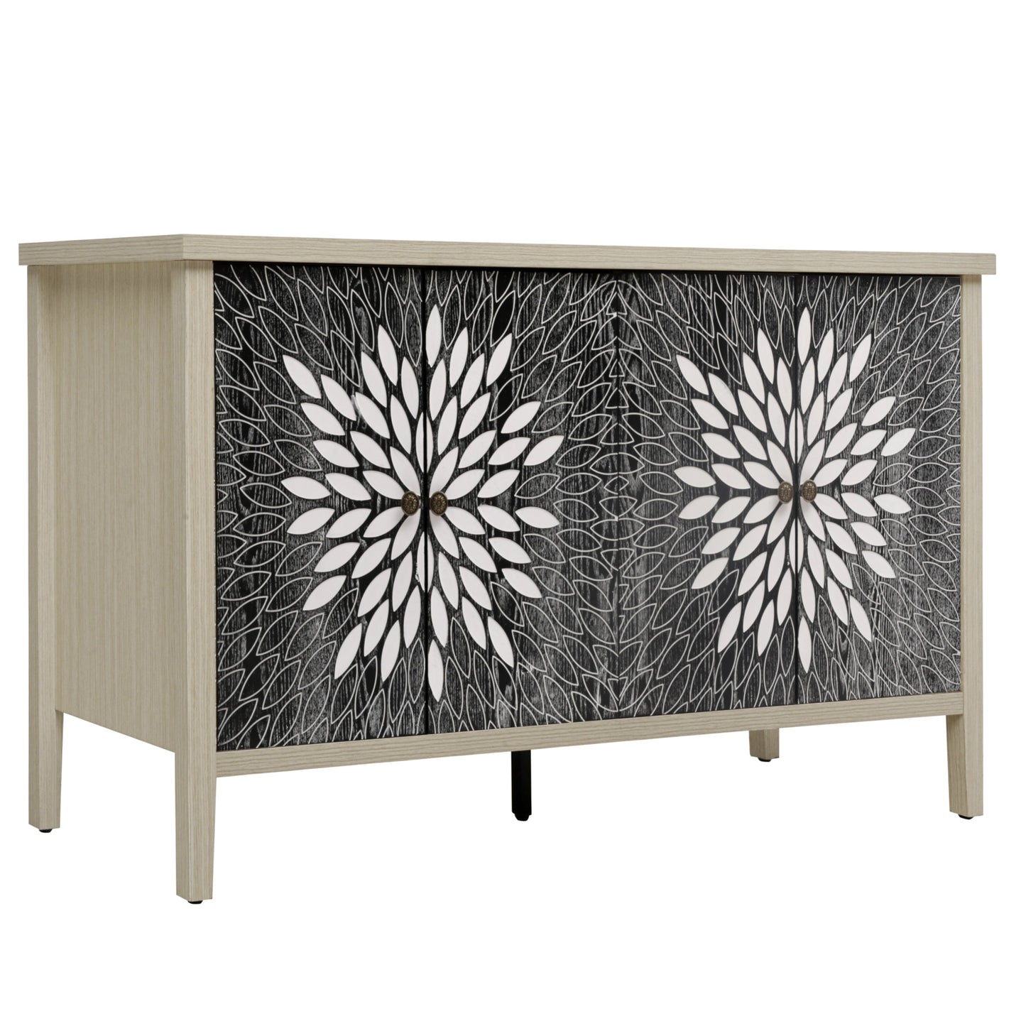 Sideboard Buffet Cabinet with 4 Doors and Adjustable Shelves