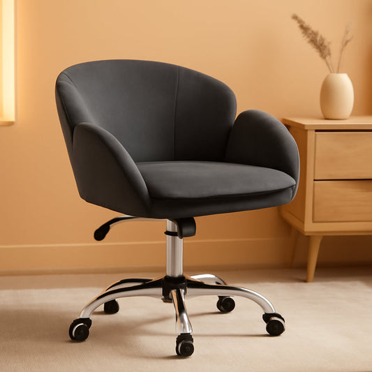 Dark Gray Desk Chair With Armrests For Home Office