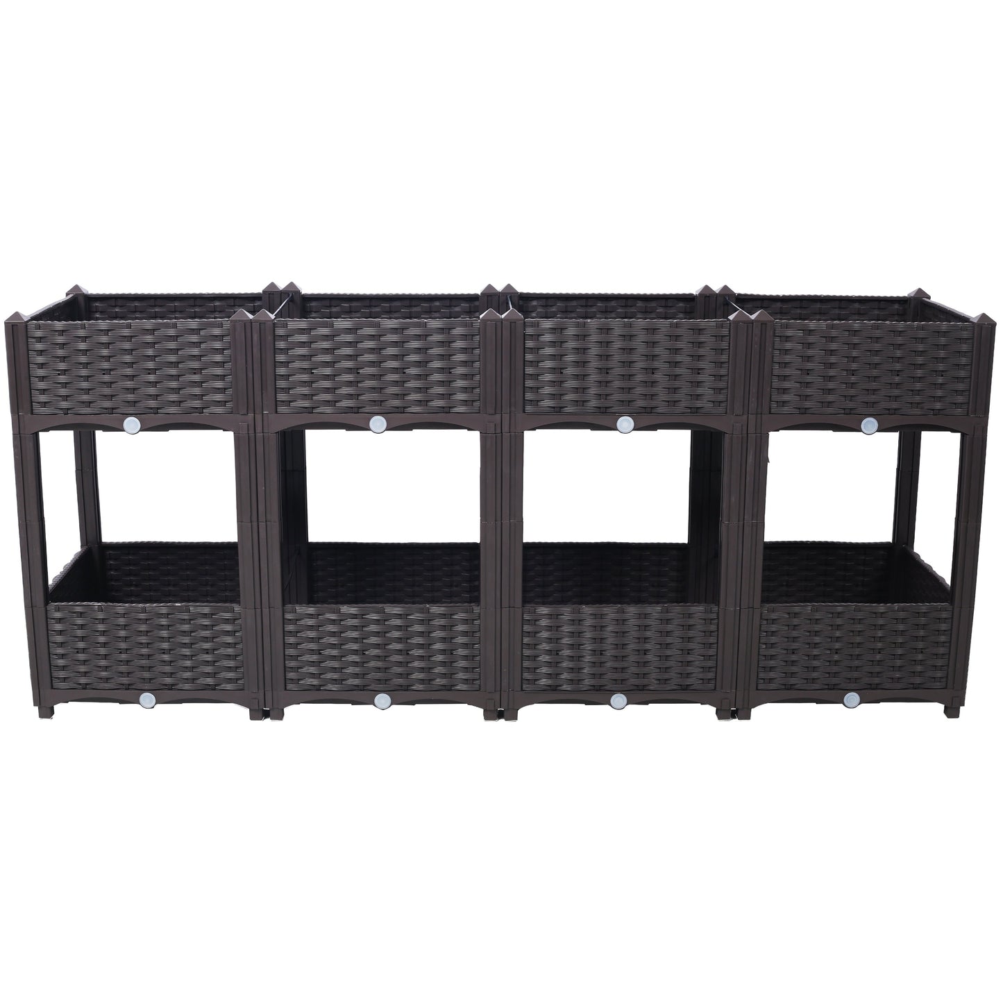 Planter Raised Beds - Elevated Planter Garden Box with Drainage Plug Raised Garden Beds for Vegetable/Flower/Herb Outdoor Standing Planter Beds Gardening Kit,Brown,63'x15.7'x27.7'