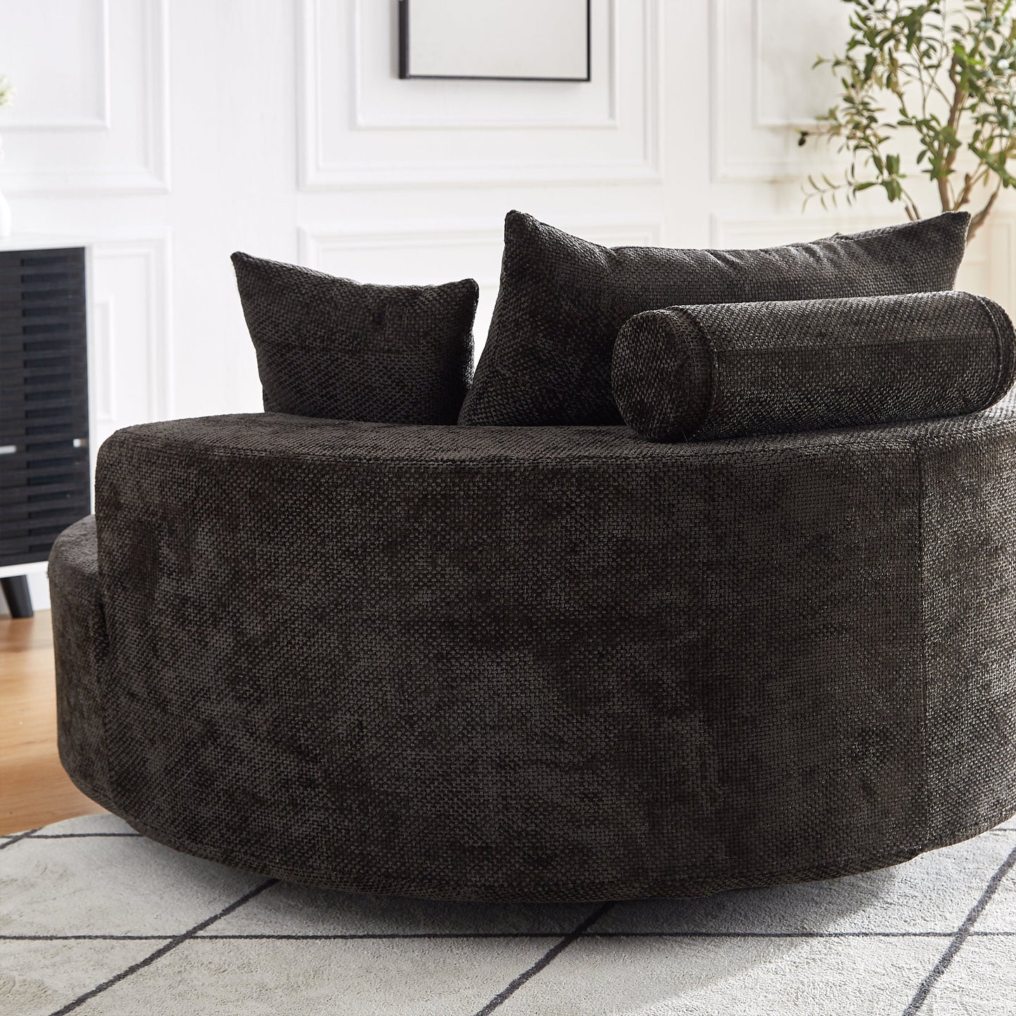 55''L Chenille Foam Single Swivel Chair