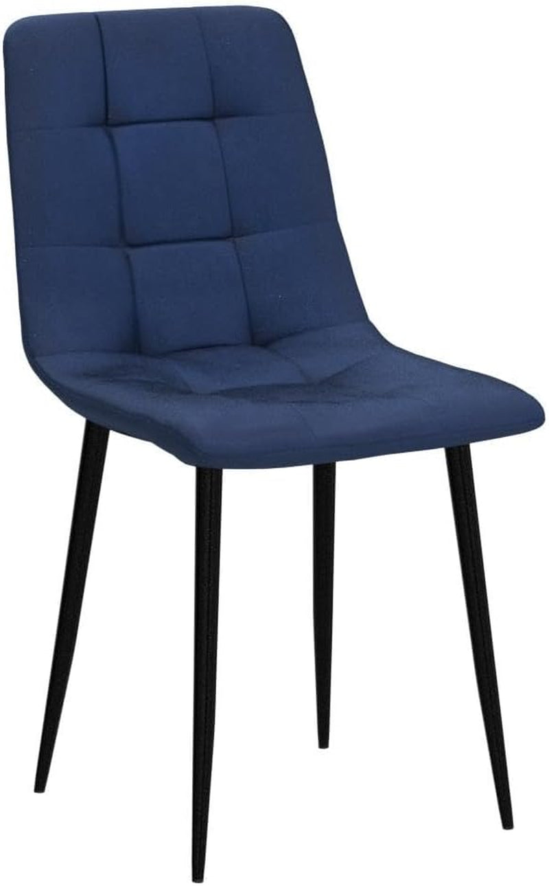 Navy Blue Velvet Dining Chairs Set of 4 Armless Tufted