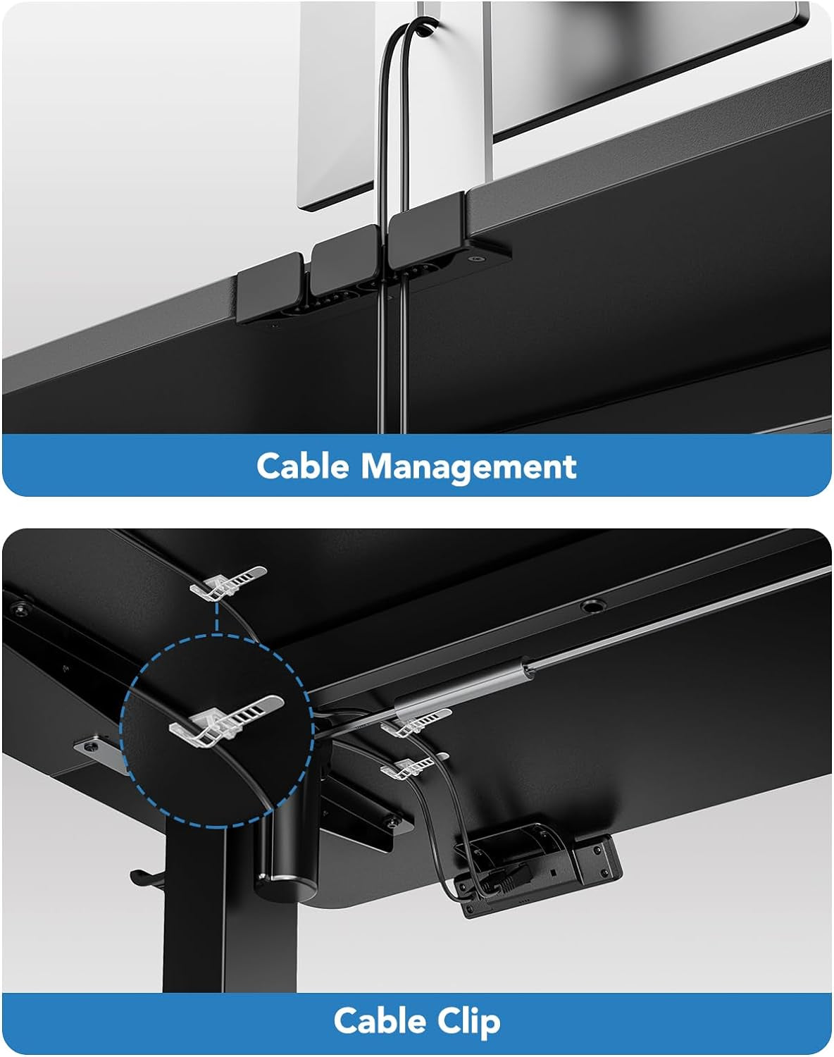 48 Inch Black Electric Standing Desk With Adjustable Height And Memory Settings