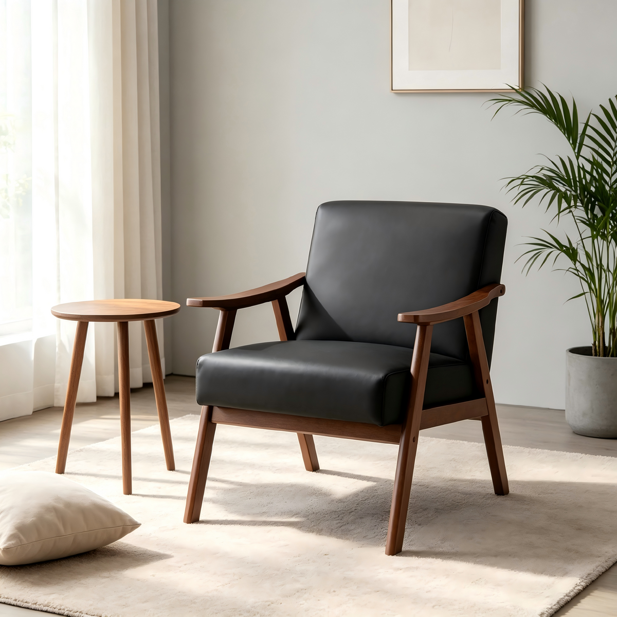 Accent Chair with Microfiber Upholstery