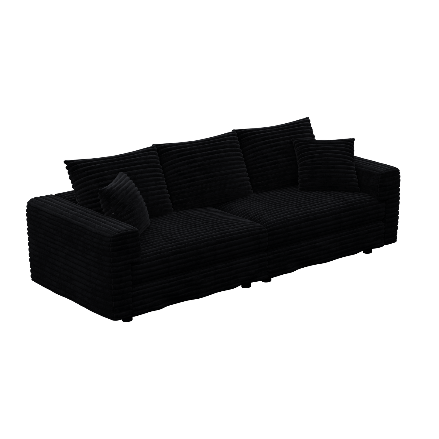 82.7" Plush Corduroy 3-Seat Sofa