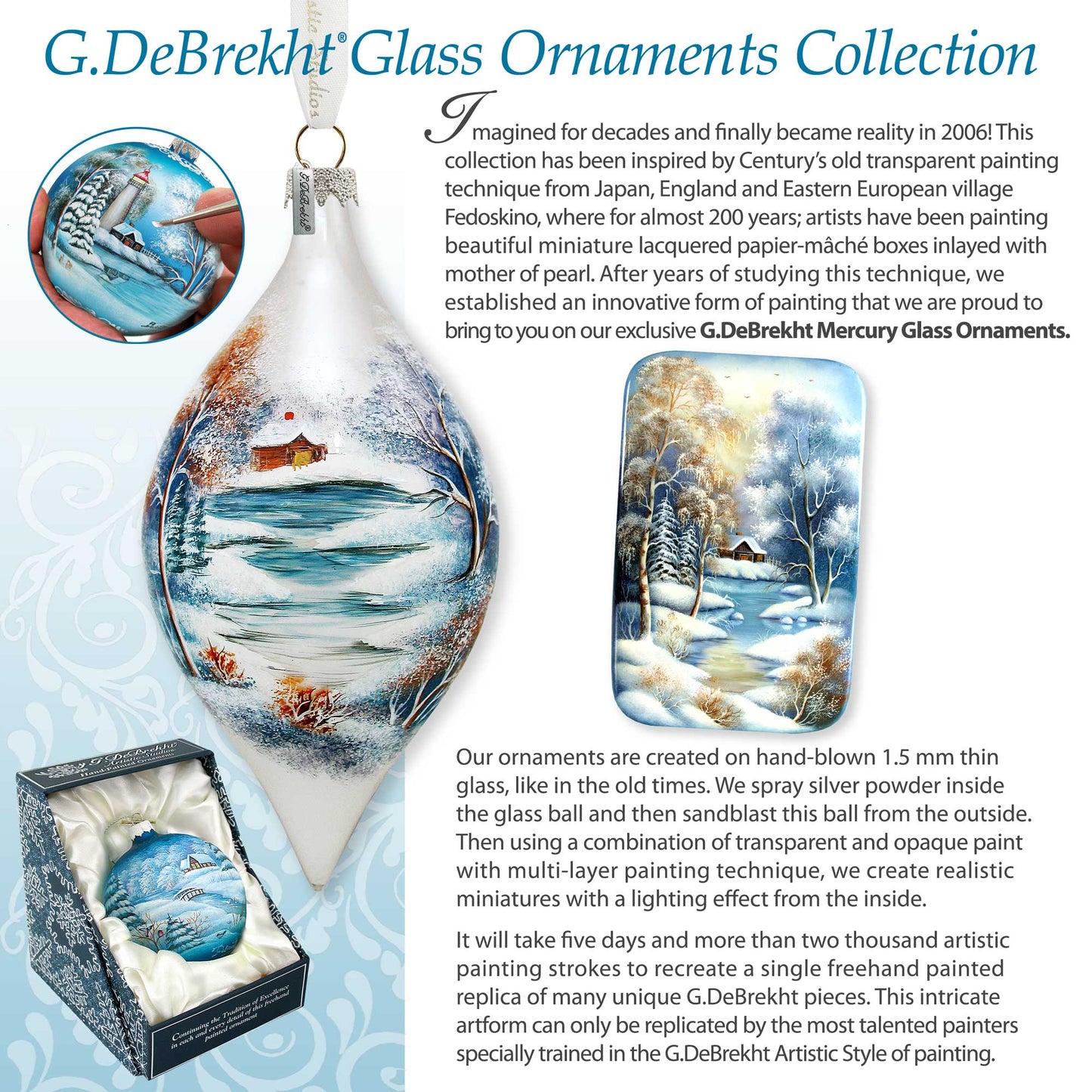 Magic Christmas Night Drop Glass Ornament by G. Debrekht - Christmas Decor - 757-048