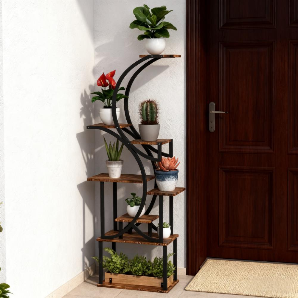 S-Shaped Plant Stand - 8 Tier Plant Shelf for Multiple Plants