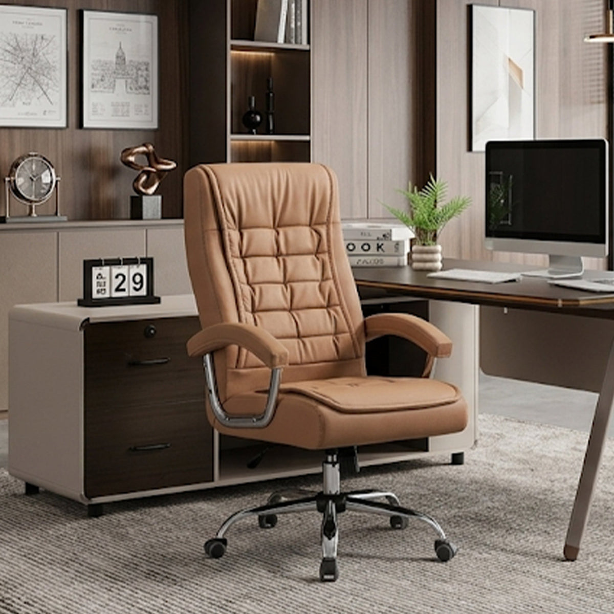 Executive Office Chair - High Back PU Leather Desk Chair
