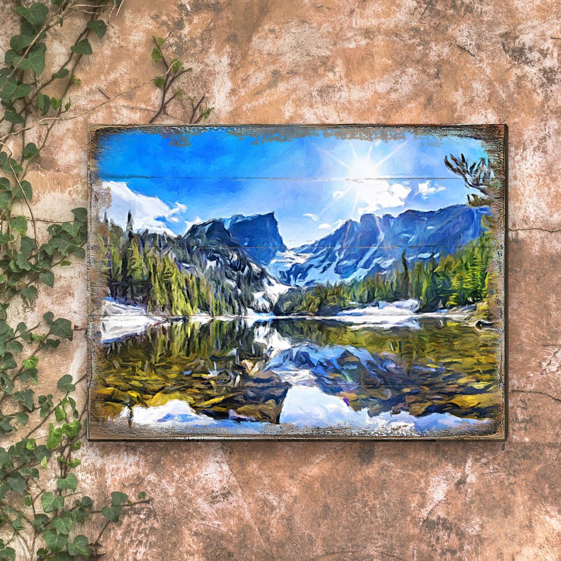 Forest Mountains Art Wooden Wall Art by Nature Wonders - Nature Wildlife Decor  - 95237B