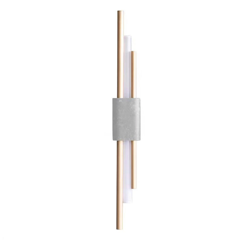 Luminescent Lines: Modern LED Wall Light with Marble Accents