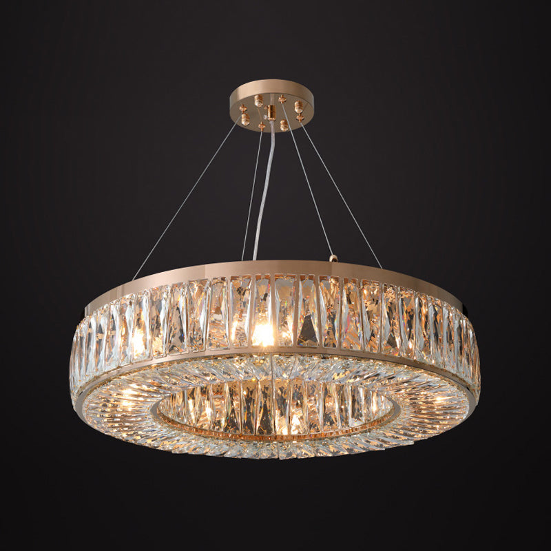 Harmony: Modern Gold Chandelier with Cascading Crystals