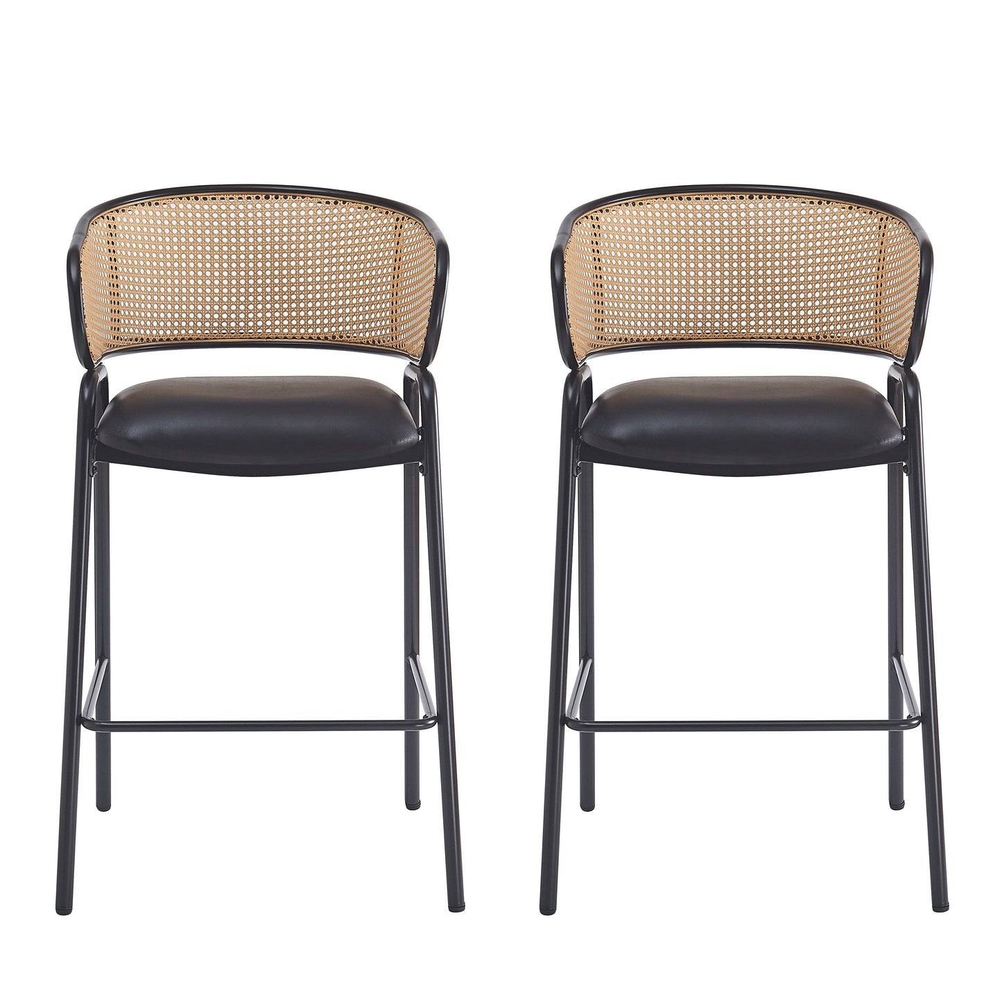 Ethan Indoor Metal Upholstered Barstool Set of 2