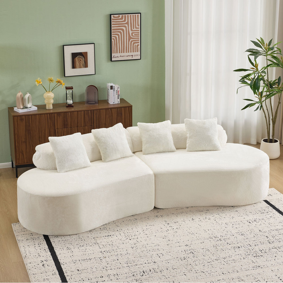 White Curved Sofa