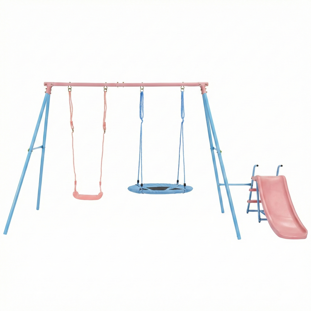 XNS107 Two Swing Set with Slide