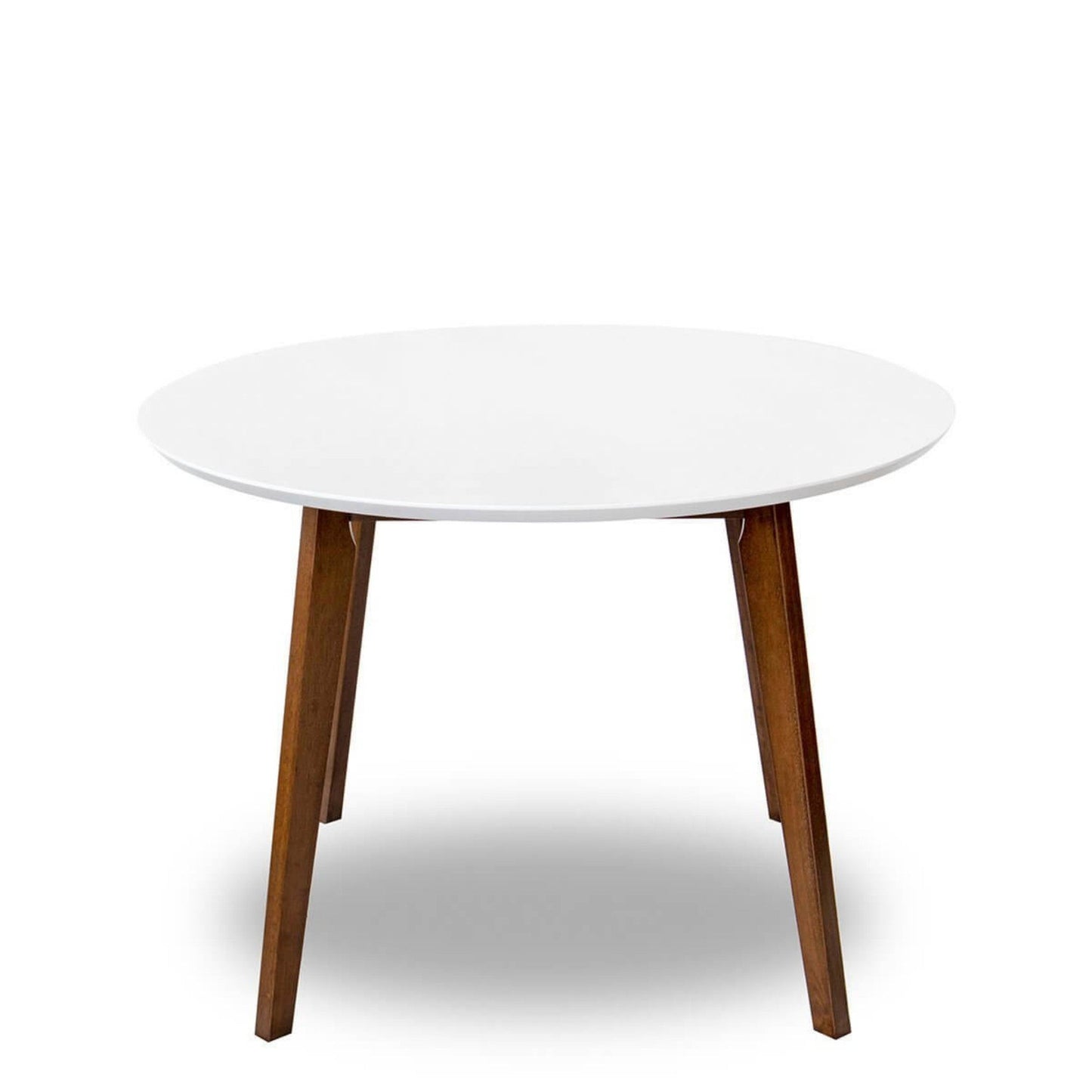 Alina Contemporary Dining Table with Smooth White Finish and Solid Wood Base 43' Diameter X 29.5' H Kitchen Dining Room Circle Dinner Pedestal Table