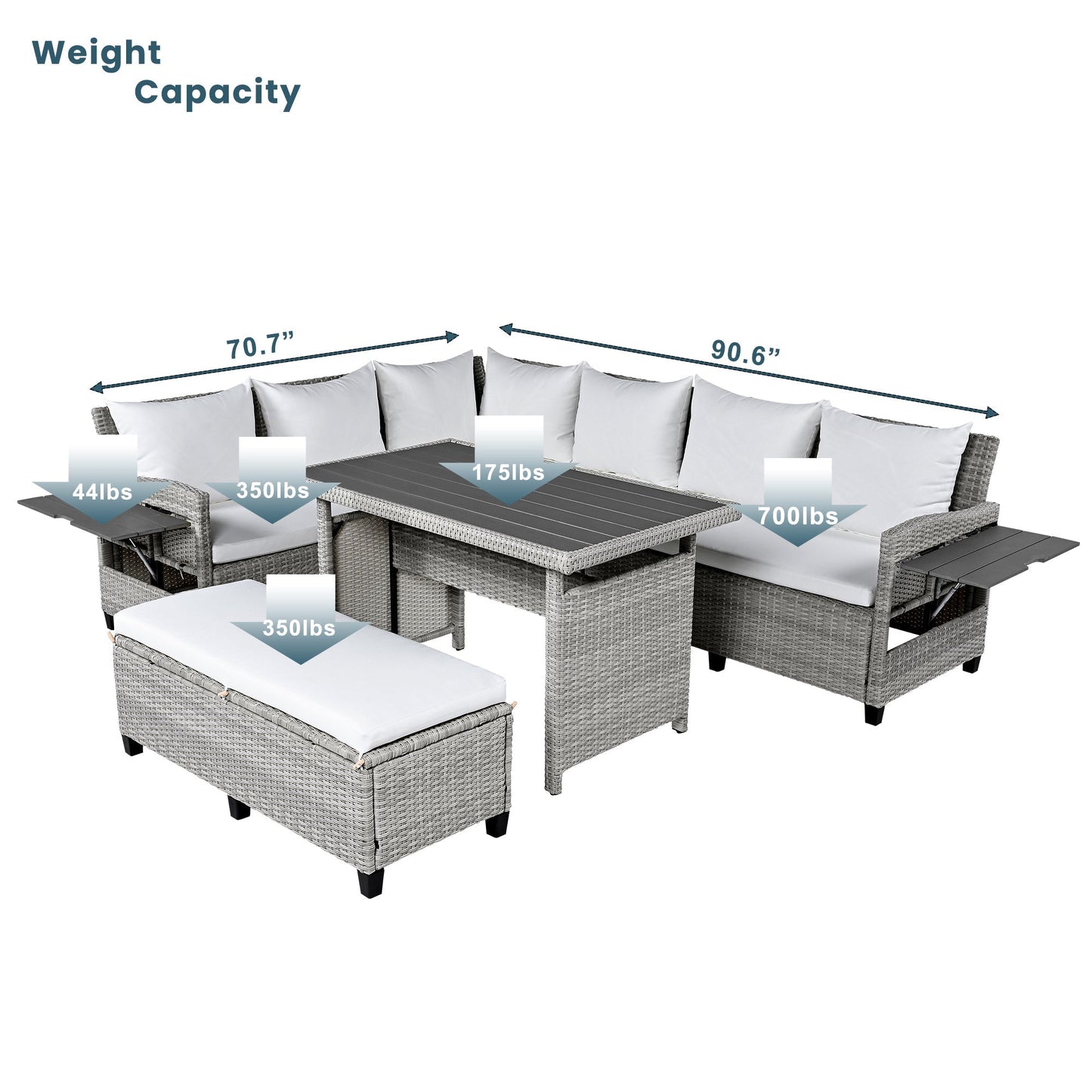 Tomax 5-Piece Outdoor Patio Rattan Sofa Set
