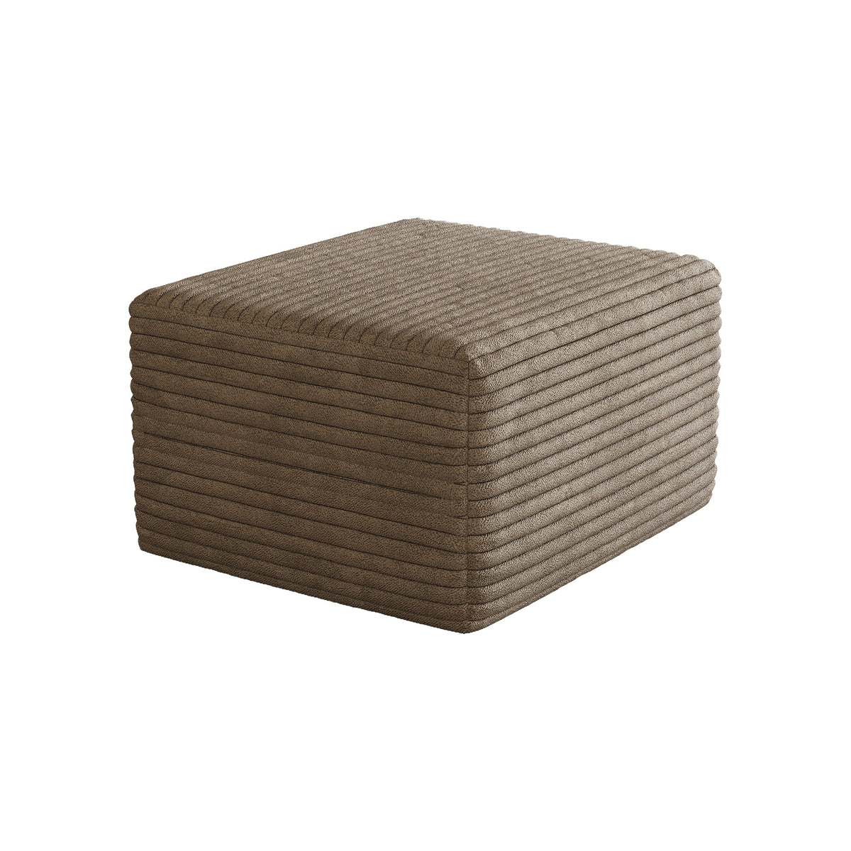 Camel Plush Corduroy Sofa Ottoman