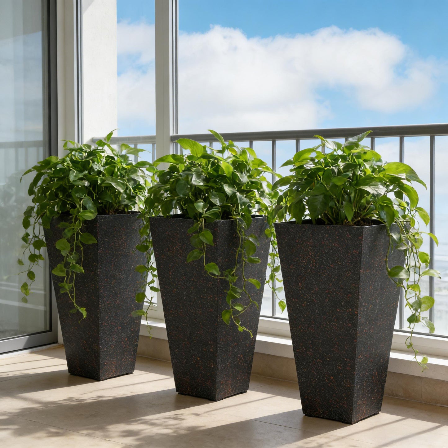 Set of 3 Tall Flower Pots