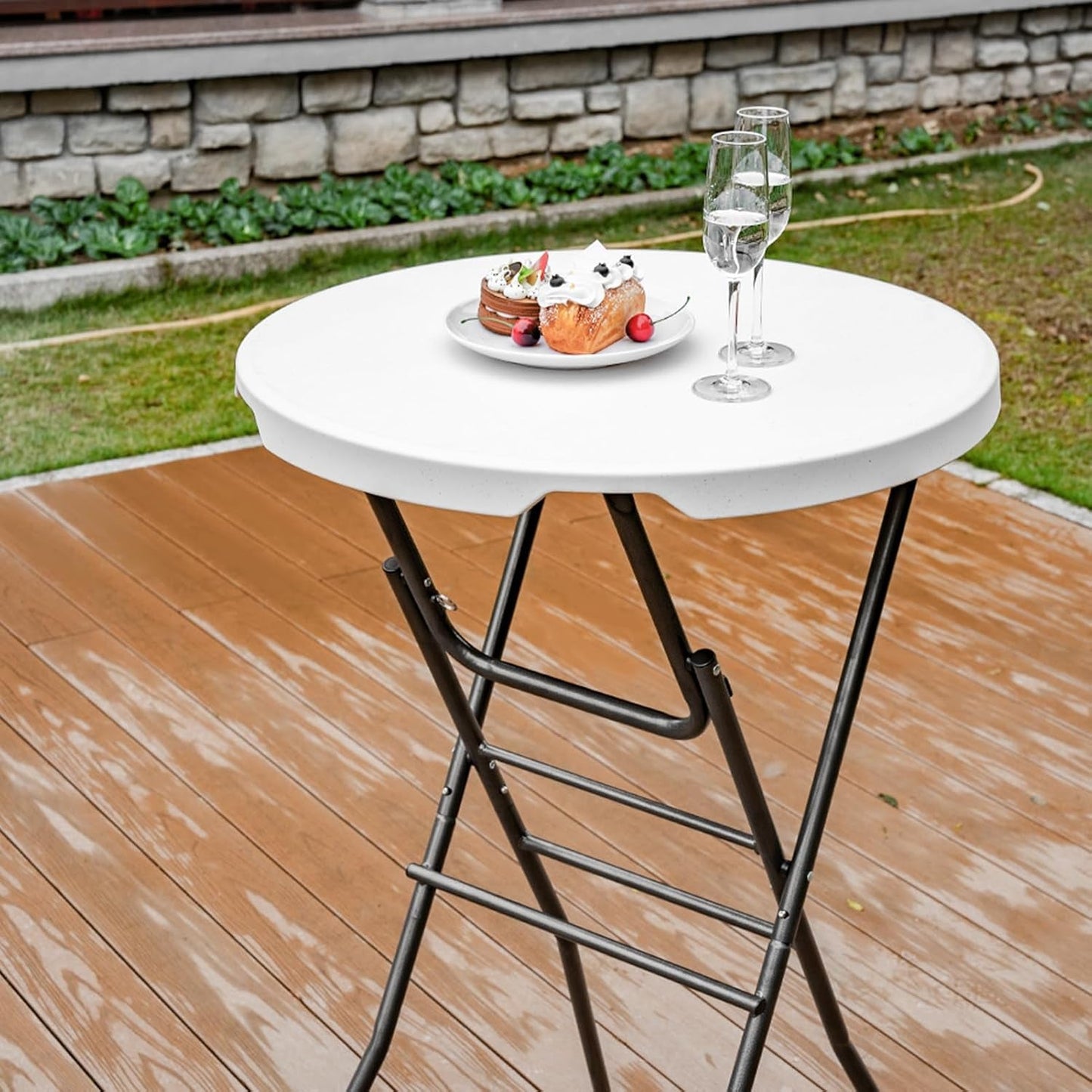 28 Inch Ultra Portable Folding Bar Height Cocktail Table
