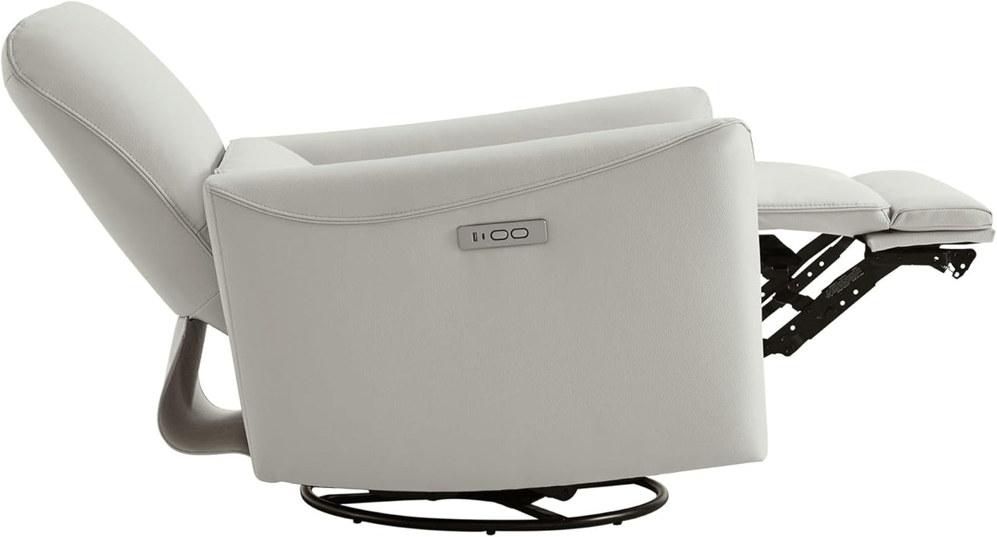 Cream Power Recliner Chair With USB Charging Lumbar Support