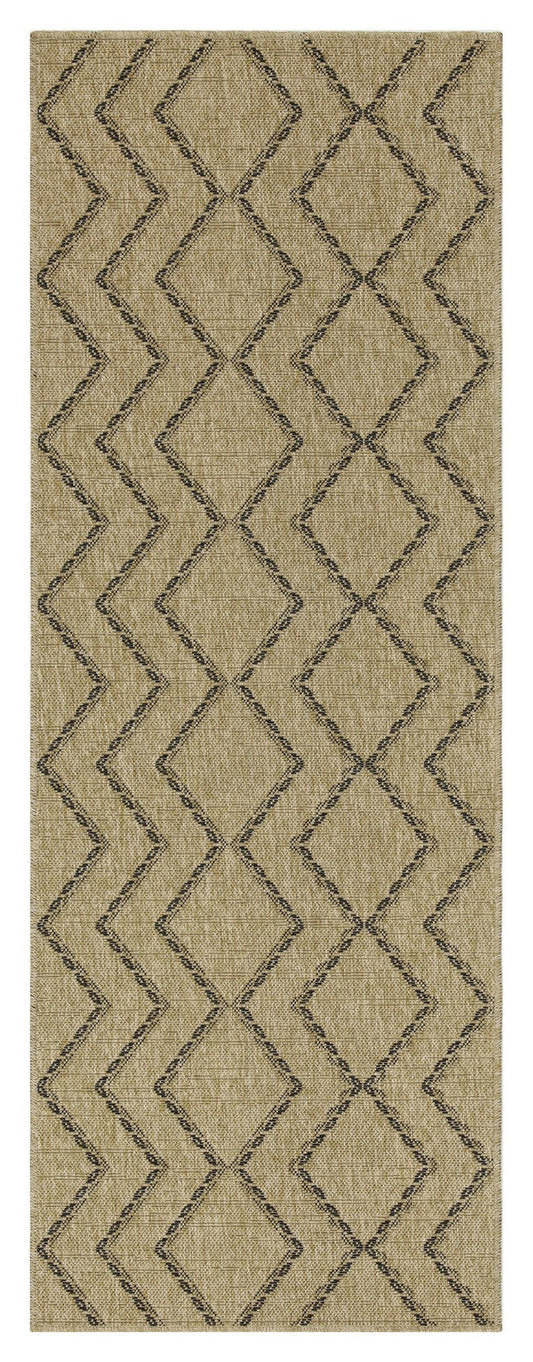 Earth GC_NTL1010 Jute/Black 2 ft. 7 in. x 7 ft. 3 in. Indoor/Outdoor Area Rug