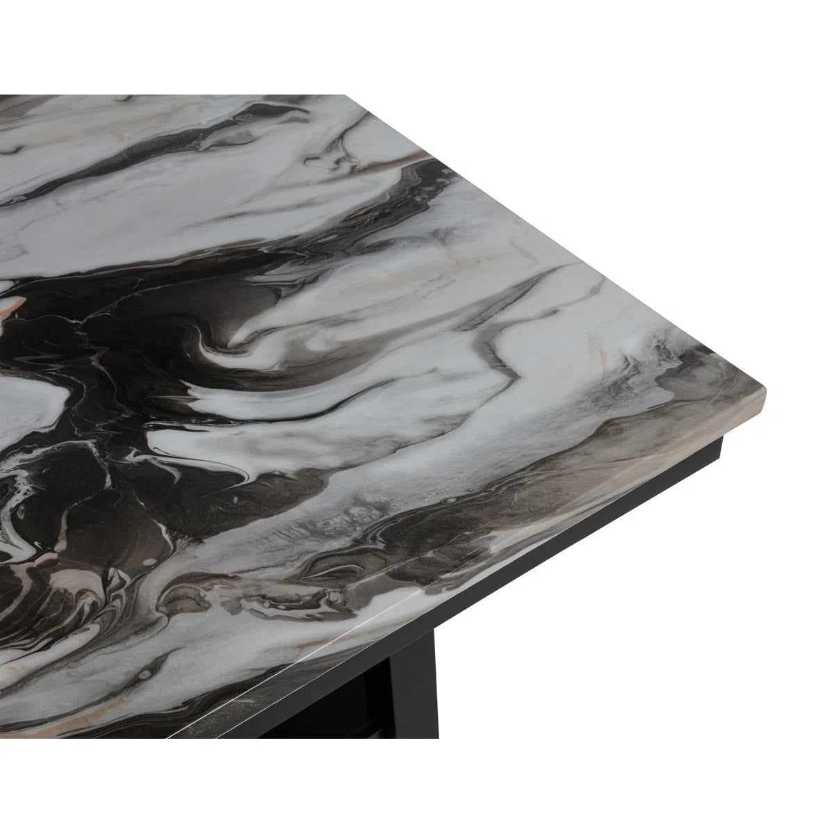 Modern 5 Piece Counter Dining Set, Marble Finish Wood Top