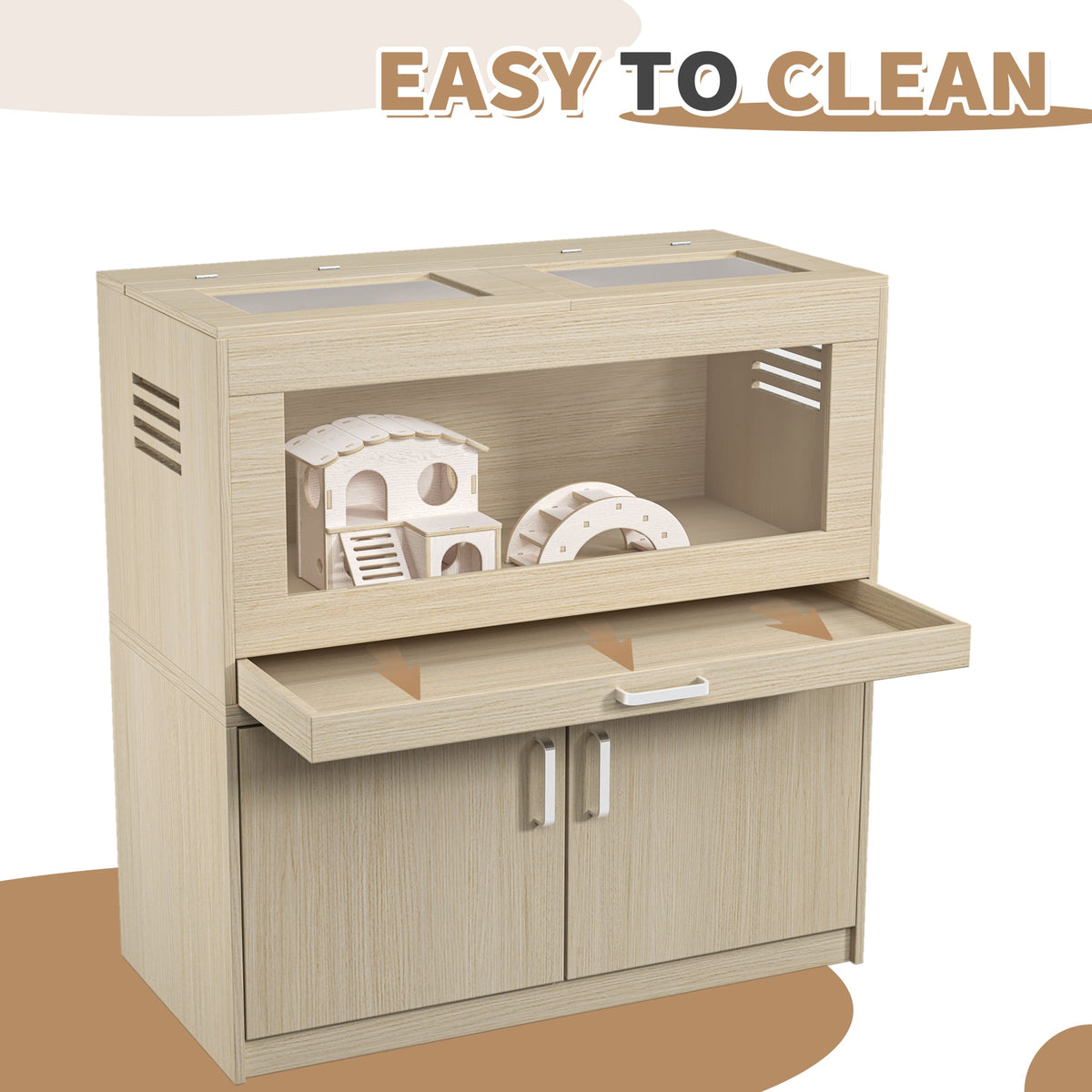 Hamster Cage with Independent Storage Cabinet